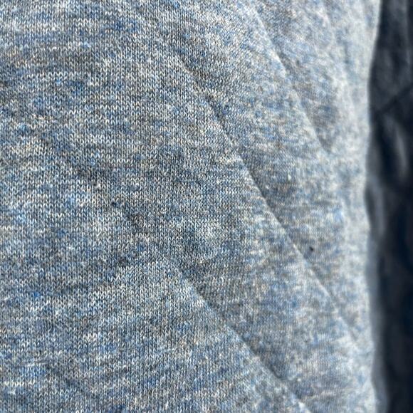 GAP Sweatshirt Heathered Blue Quilted Diamond Pullover 3/4 Sleeve Cozy Top M - Picture 3 of 8